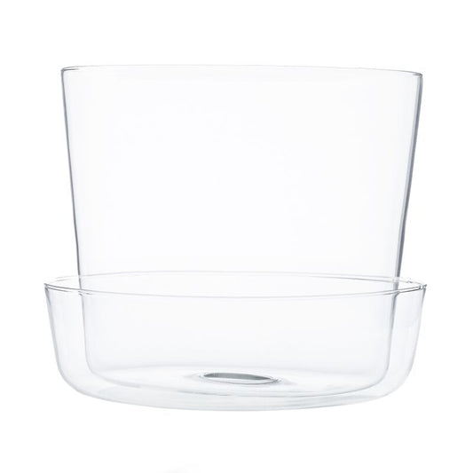Clear Glass Pot with Saucer